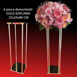 Kare Kolon Düğün şamdanı Gold Kaplama Kare Kolon Düğün şamdanı Gold Kaplama