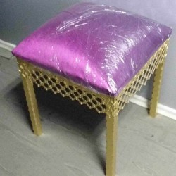 Kına Tahtı Pufları Tekli Kare Fuşya