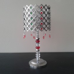 Kristal Taşlı Şamdan Renkli
