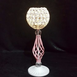 Tek Kollu Kozalak Şamdan Kristal Taşlı Tek Kollu Kozalak Şamdan Kristal Taşlı