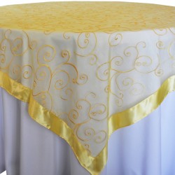 Yuvarlak Masa Örtüsü Dantel Kapak Sarı Yuvarlak Masa Örtüsü Dantel Kapak Sarı