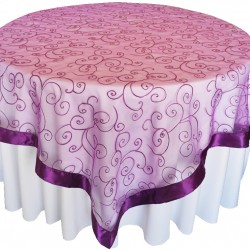 Yuvarlak Masa Örtüsü Dantel Kapak Mor Yuvarlak Masa Örtüsü Dantel Kapak Mor