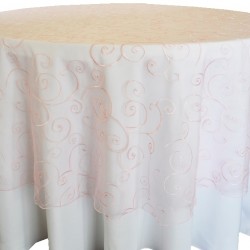 Masa Örtüsü Pembe Dantel Kapak